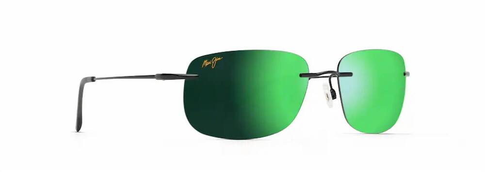 NEW MAUI JIM unisex - ohai sunglasses in black gloss/ green mirror